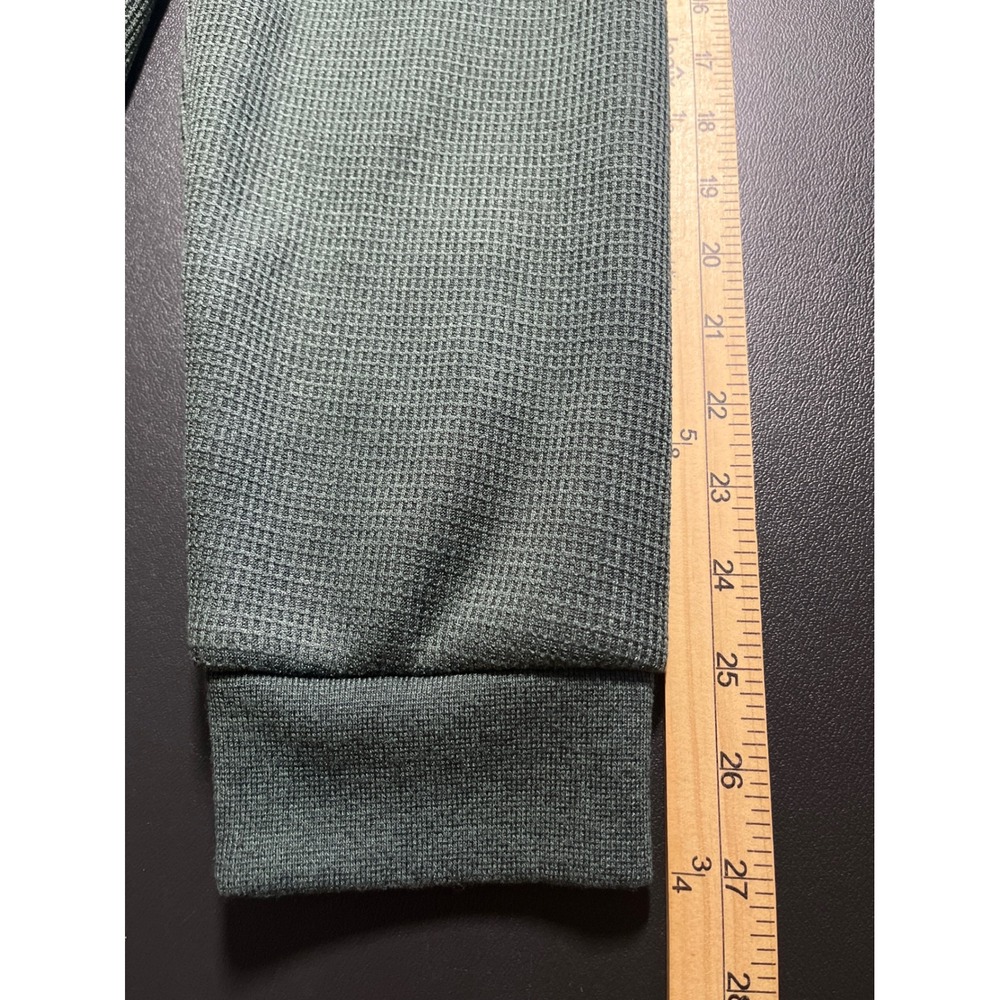 BC Clothing Co Waffle Knit Sherpa Lined Crewneck Pullover Forest Green Large - Picture 6 of 9
